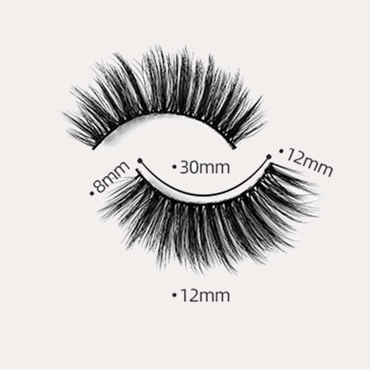 

1pair Natural Thick Fake Eyelashes & 1pc Brush, Black