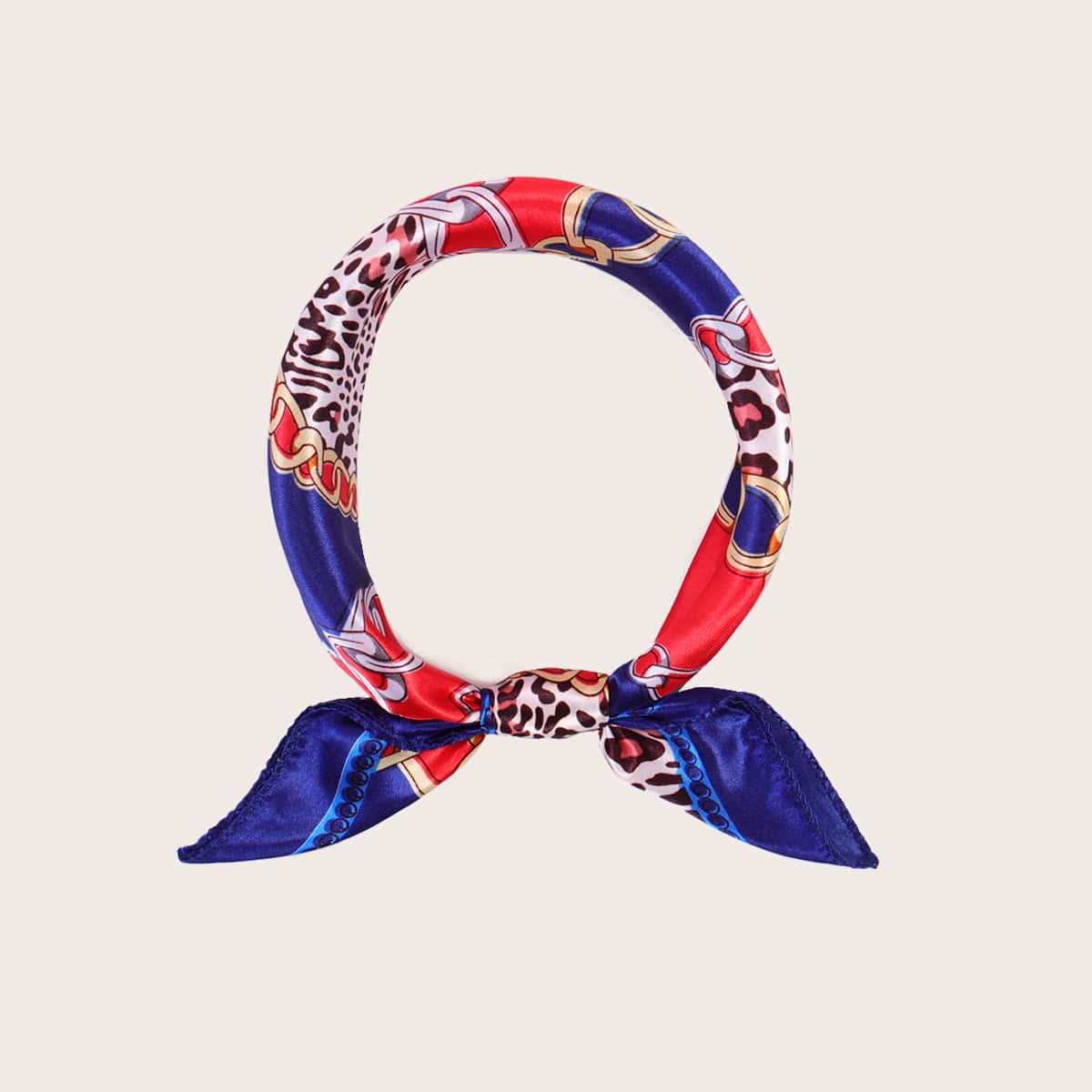 

Leopard & Chain Print Bandana, Multicolor