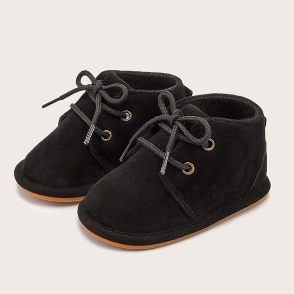 

Baby Boy Lace-up Front Boots, Black