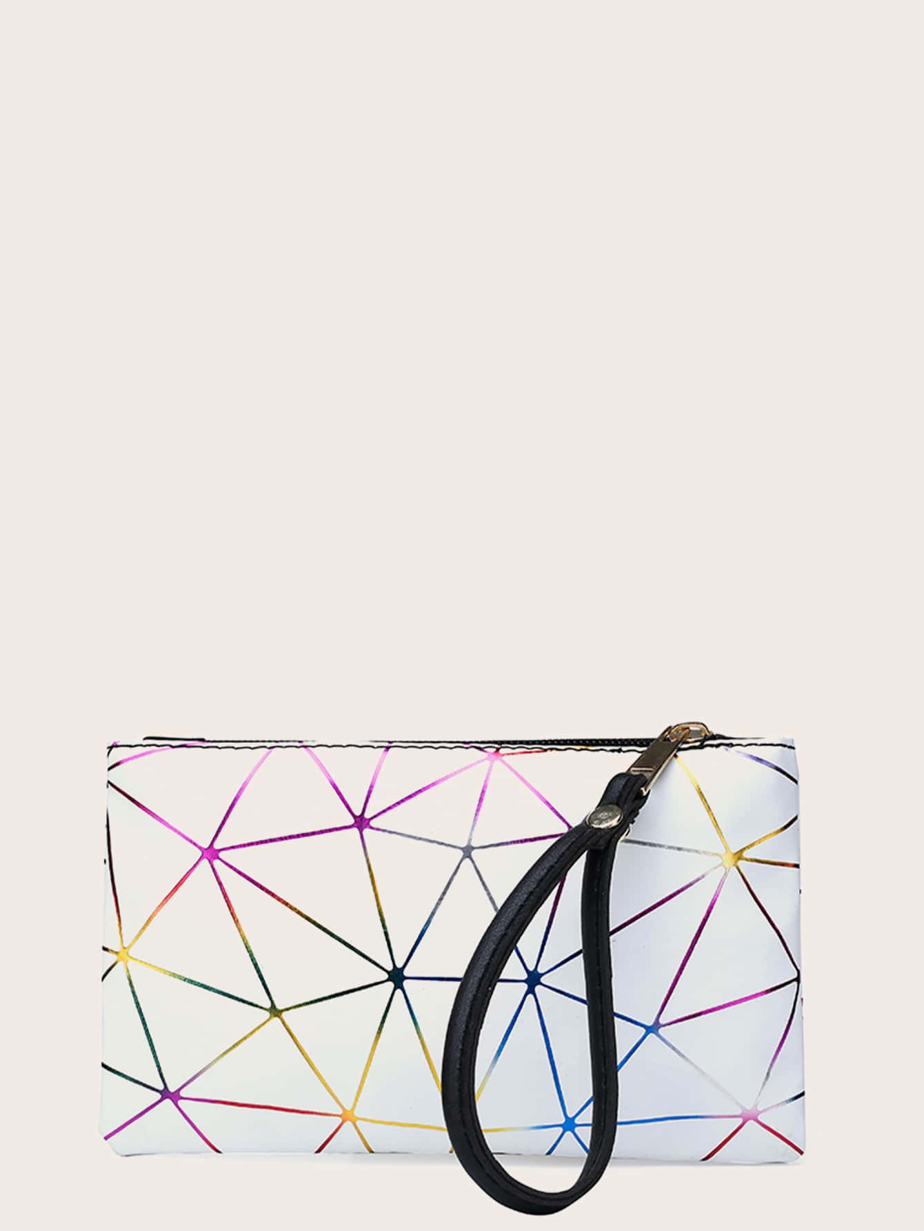 Geometric Graphic Clutch Bag With Wristlet thumbnail