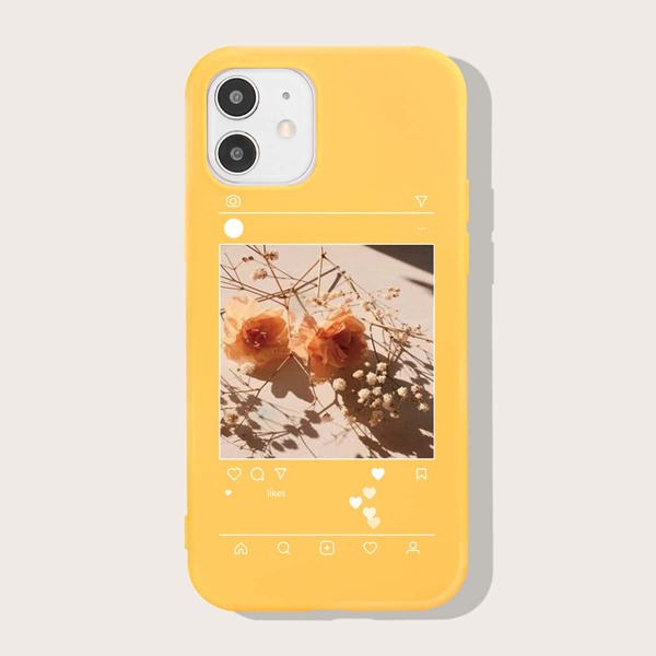 

Rose Print iPhone Case, Yellow