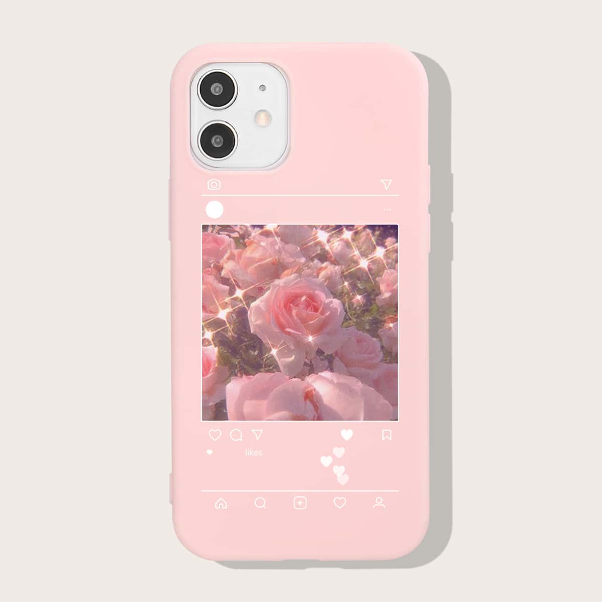 

Rose Print iPhone Case, Pink