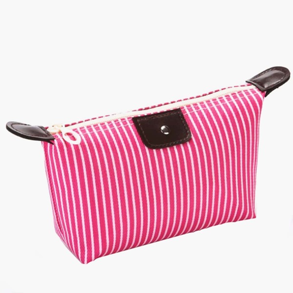 

Striped Makeup Bag, Hot pink