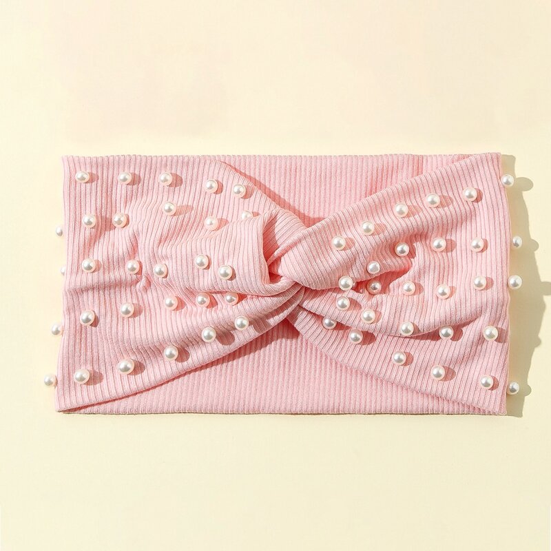 

Faux Pearl Decor Twist Headband, Pink