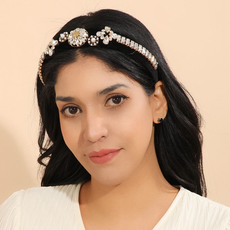 

Rhinestone & Faux Pearl Decor Hair Hoop, Multicolor