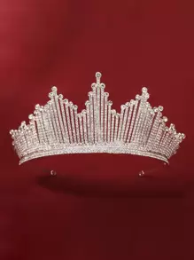 Crown Design Rhinestone Overlay Hair Accessory - Silver - View 1