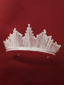 Crown Design Rhinestone Overlay Hair Accessory - Silver - View 3