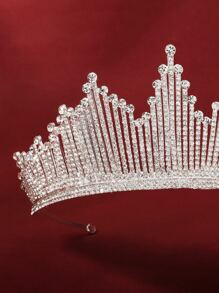 Crown Design Rhinestone Overlay Hair Accessory - Silver - View 5