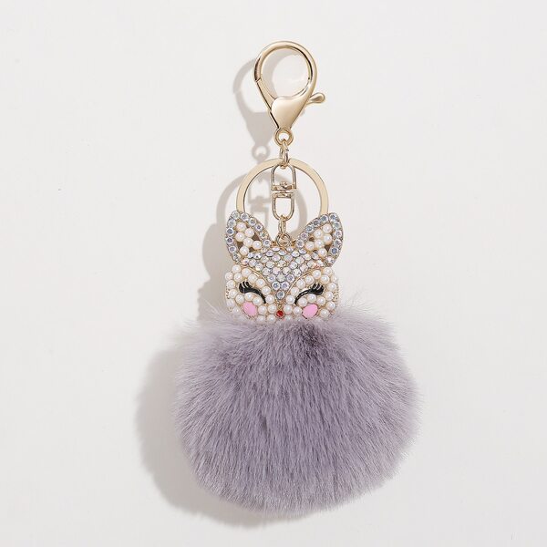 

Pom-pom Pendant Keychain, Dusty purple