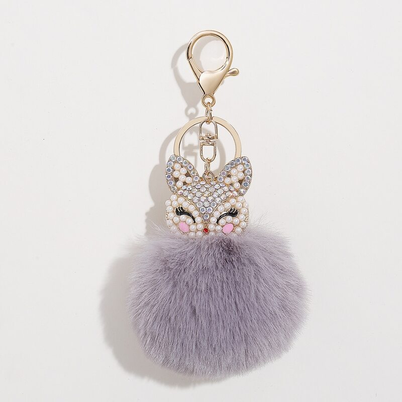 

Pom-pom Pendant Keychain, Dusty purple