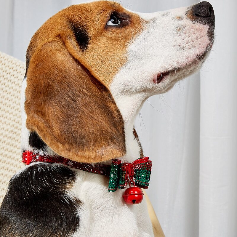 

Christmas Plaid Bow Decor Pet Collar, Multicolor