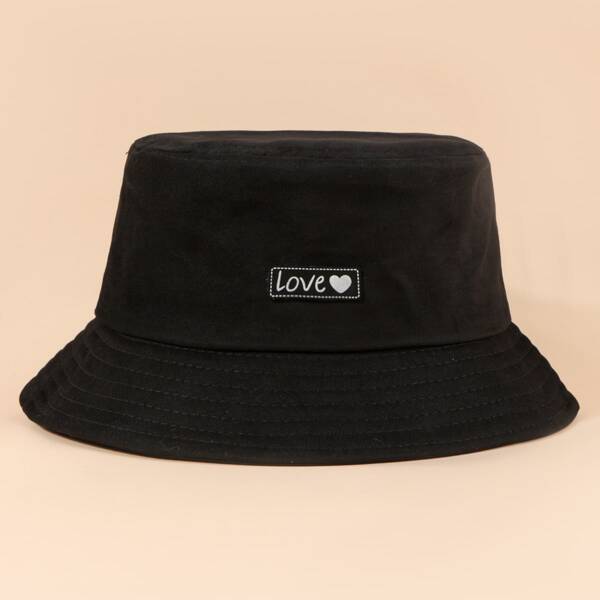 

Letter Graphic Bucket Hat, Black