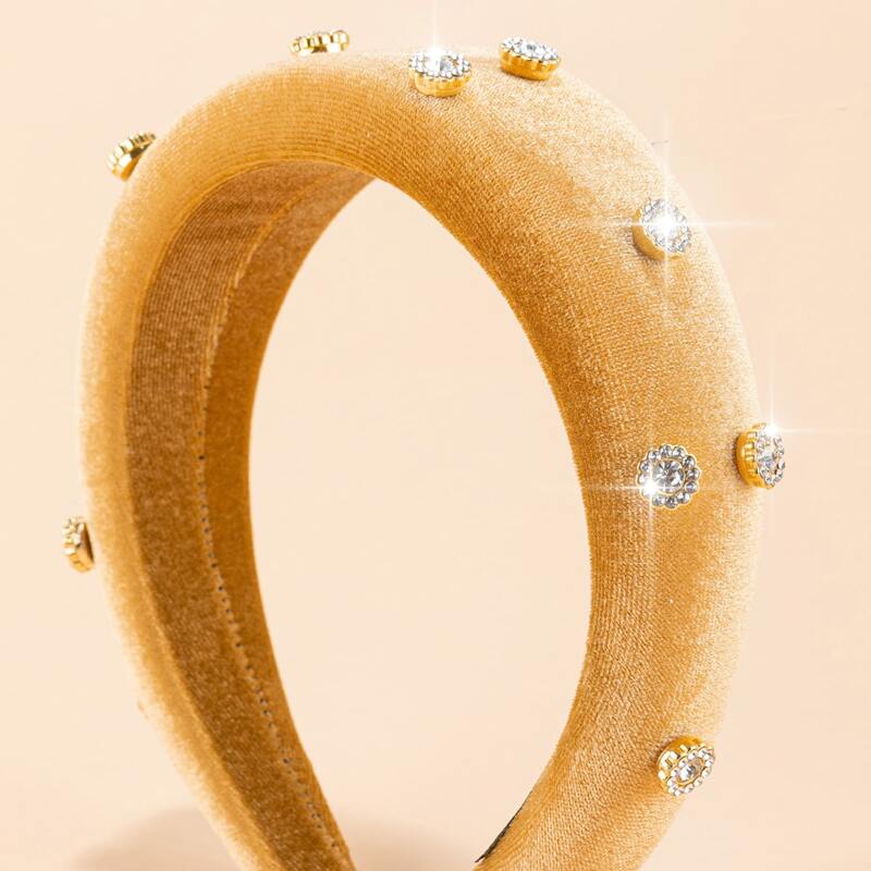 

Rhinestone Decor Padded Hair Hoop, Yellow