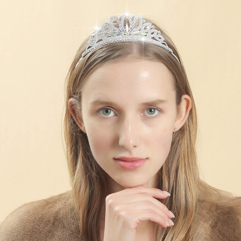 

Crown Design Rhinestone Overlay Hair Accessory, Silver