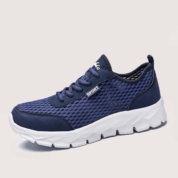 

Men Lace Up Front Mesh Sneakers, Blue