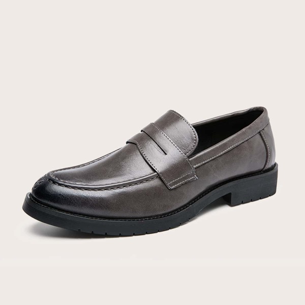 

Men Stitch Trim Loafers, Grey