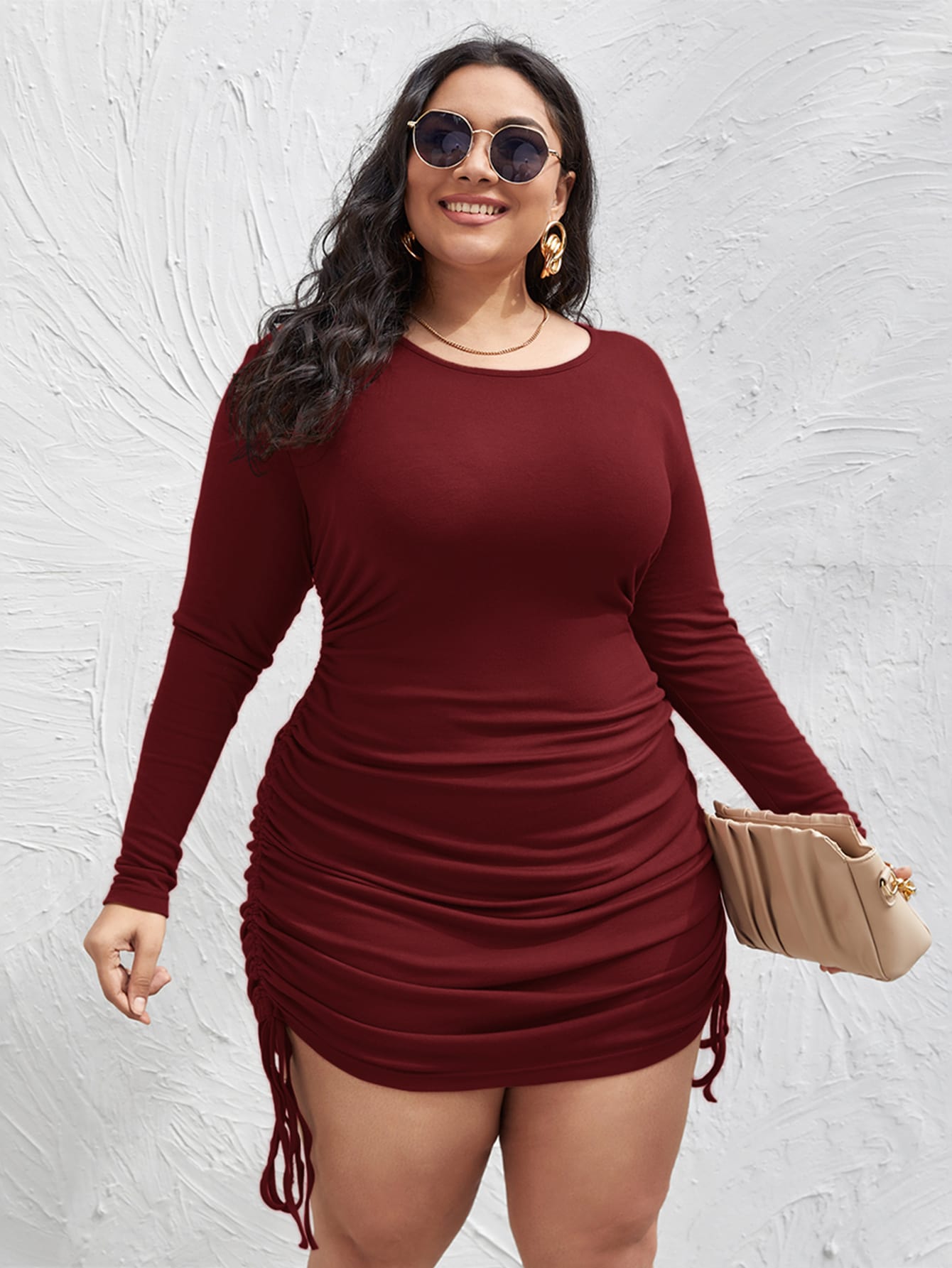 Plus Drawstring Ruched Side Dress thumbnail