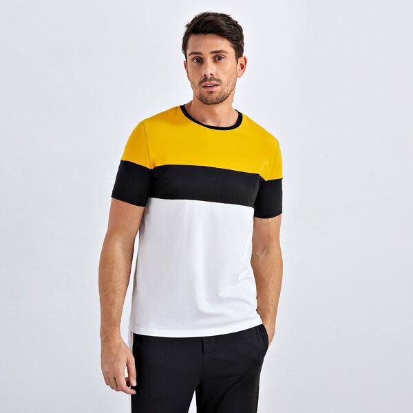 

Men Cut And Sew Top, Multicolor