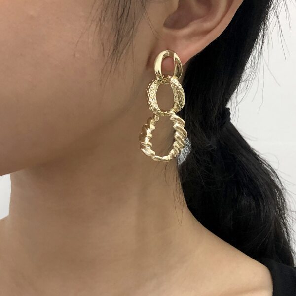 

Metallic Geo Drop Earrings, Gold