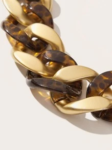 Resin Chain Necklace - Yellow Gold - View 3