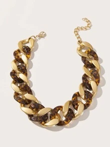 Resin Chain Necklace - Yellow Gold - View 4