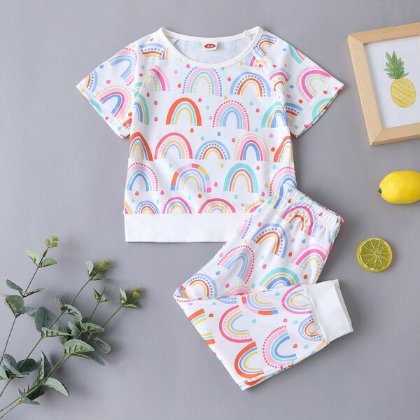 

Baby Unisex Cartoon Graphic Tee With Sweatpants, Multicolor
