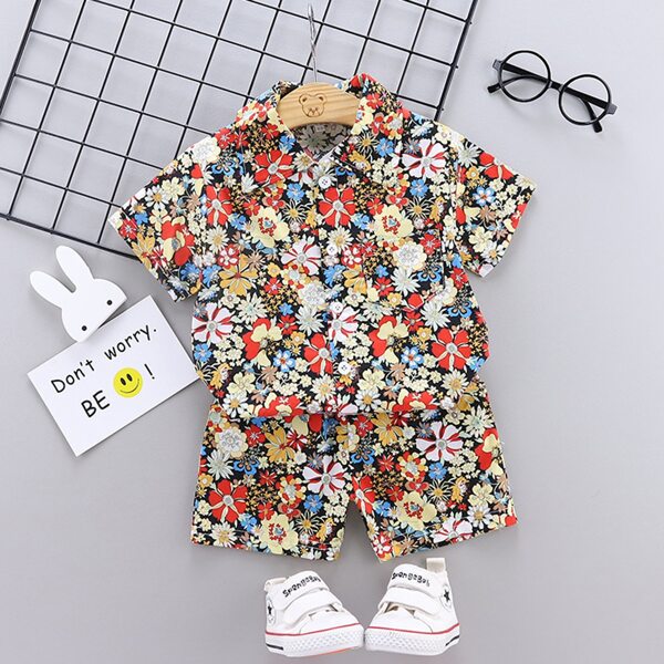 

Toddler Boys Allover Floral Shirt With Shorts, Multicolor