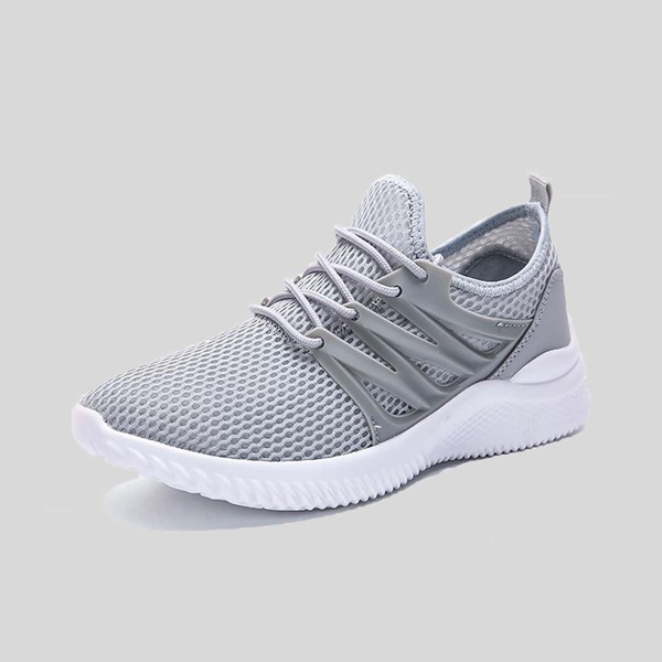 

Men Lace Up Decor Breathable Sneakers, Grey