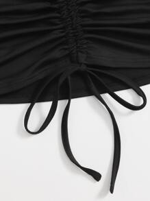 Dây rút rỗng cắt ngang hàng đầu - màu đen - Xem 3