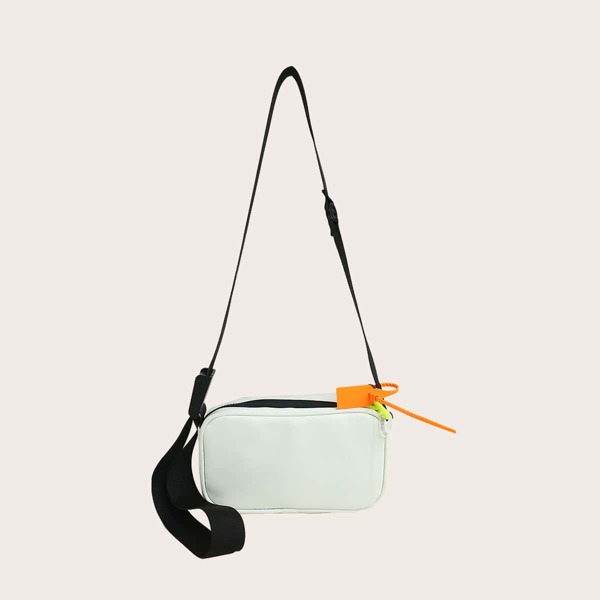 

Men Minimalist Crossbody Bag, White
