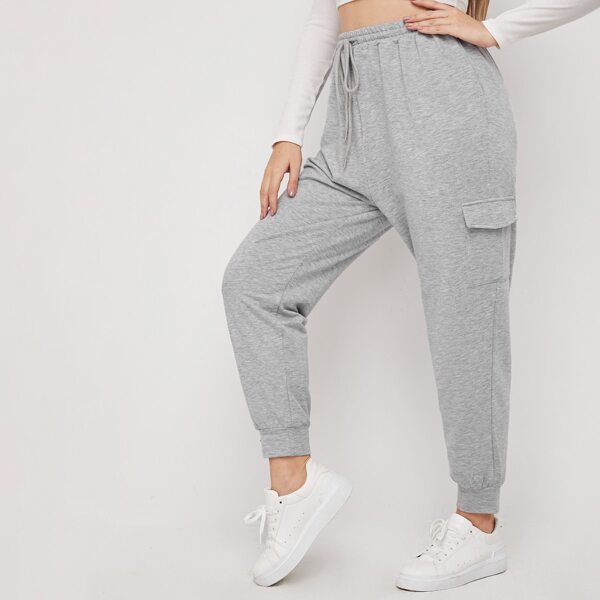 

Plus Drawstring Waist Sweatpants, Light grey