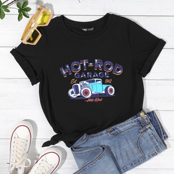 

Футболка с оригинальным принтом, Чёрный