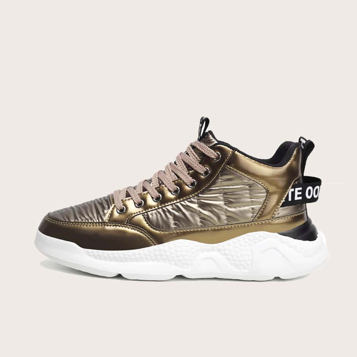 

Guys Lace-up Front Stitch Detail Sneakers, Gold