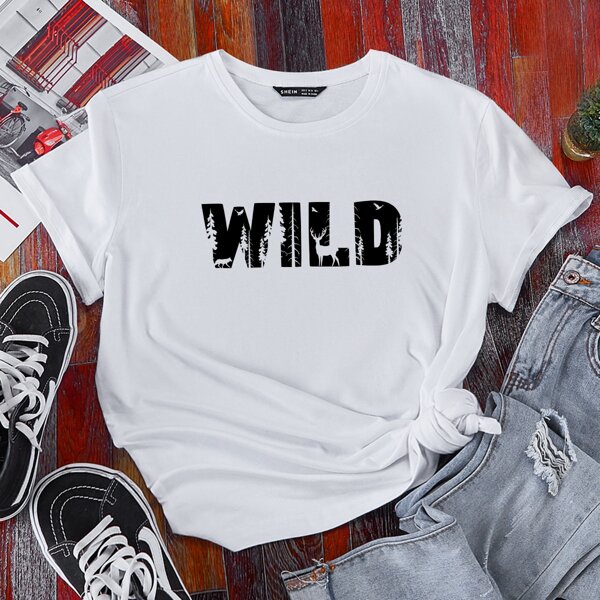 

Letter Graphic Short Sleeve Tee, White
