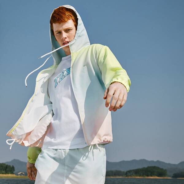 

Men Tie Dye Drawstring Detail Wind Jacket, Multicolor