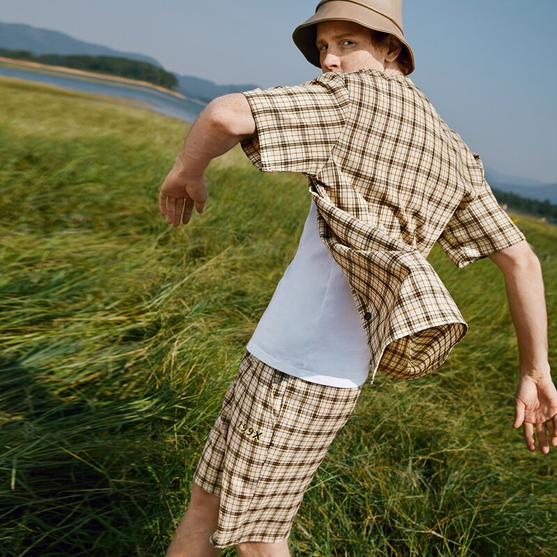 

Guys Tartan Shirt and Slant Pocket Shorts Set, Multicolor