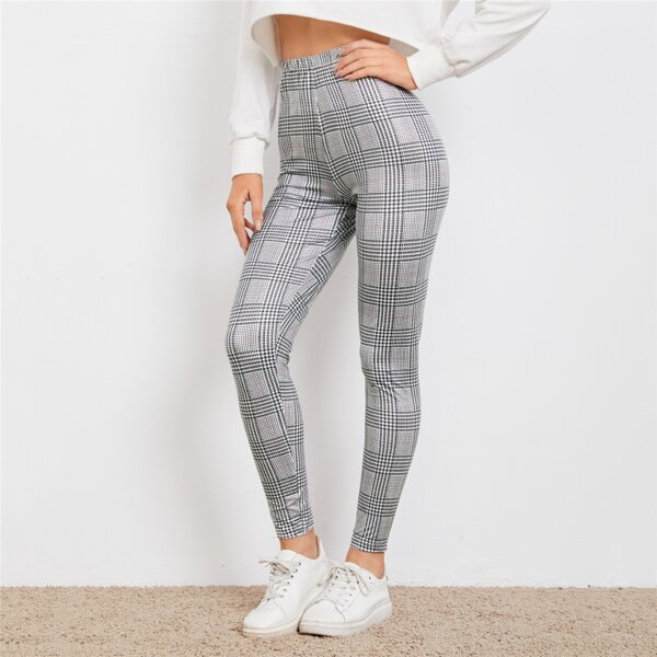 

Glen Plaid Leggings, Grey
