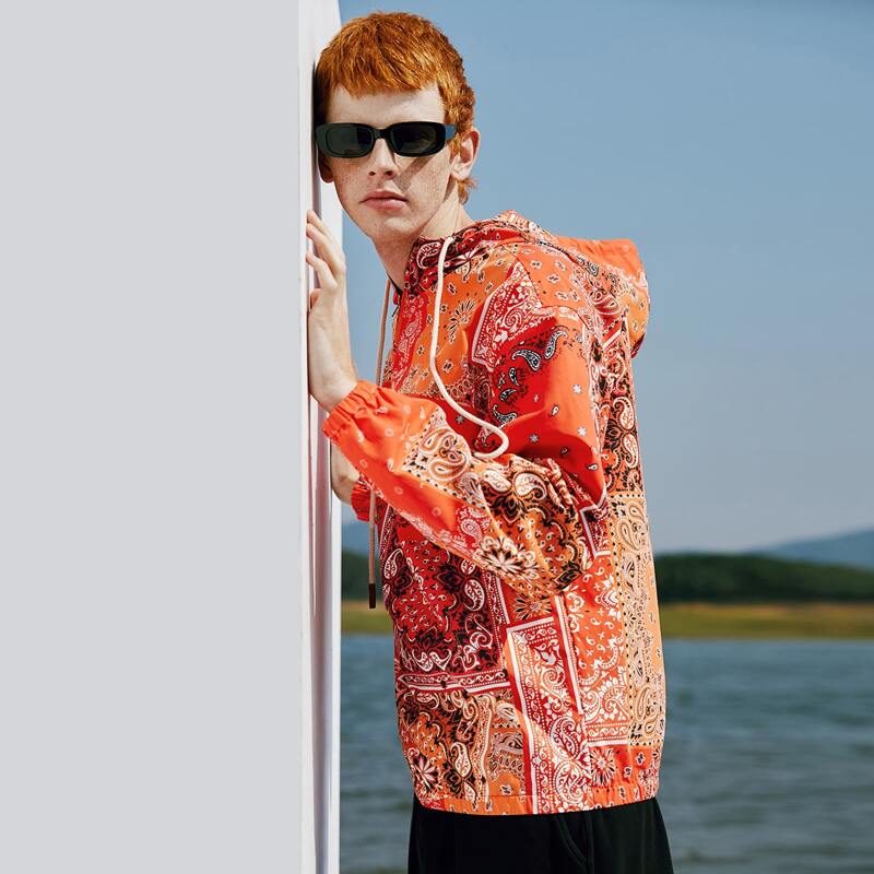 

Guys Paisley Patchwork Print Wind Anorak Jacket, Multicolor