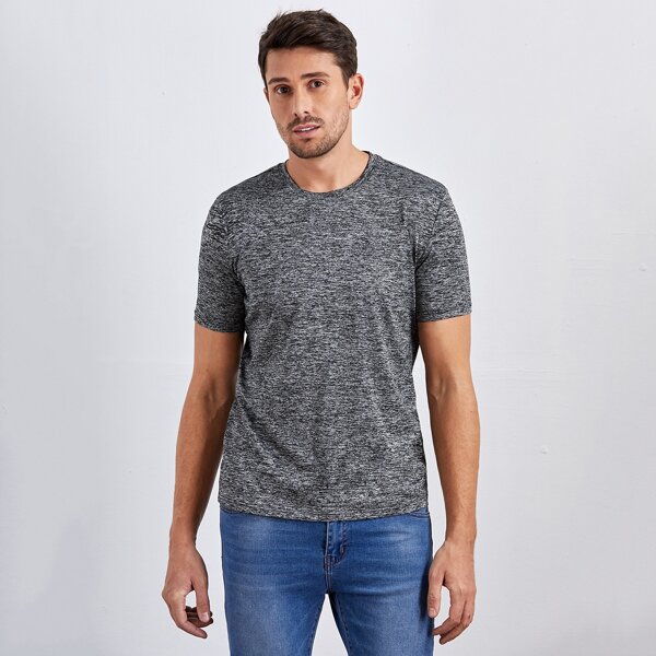 

Men Round Neck Tee, Dark grey