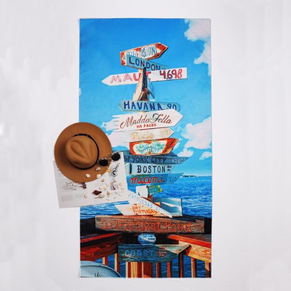 

Letter Print Beach Blanket, Multicolor
