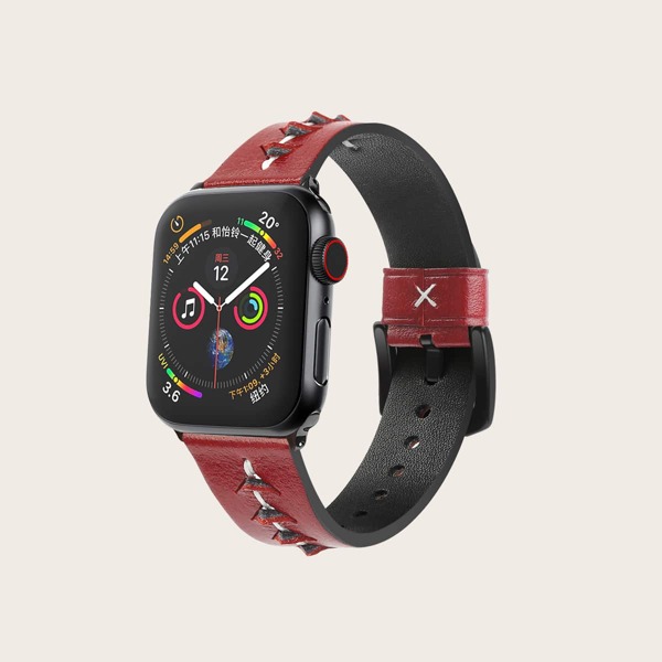 

Solid Faux Leather iWatch Band, Burgundy