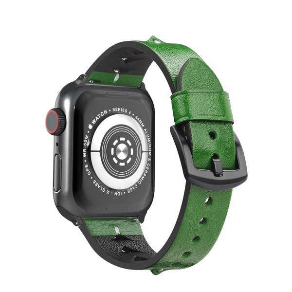 

Solid Faux Leather iWatch Band, Green