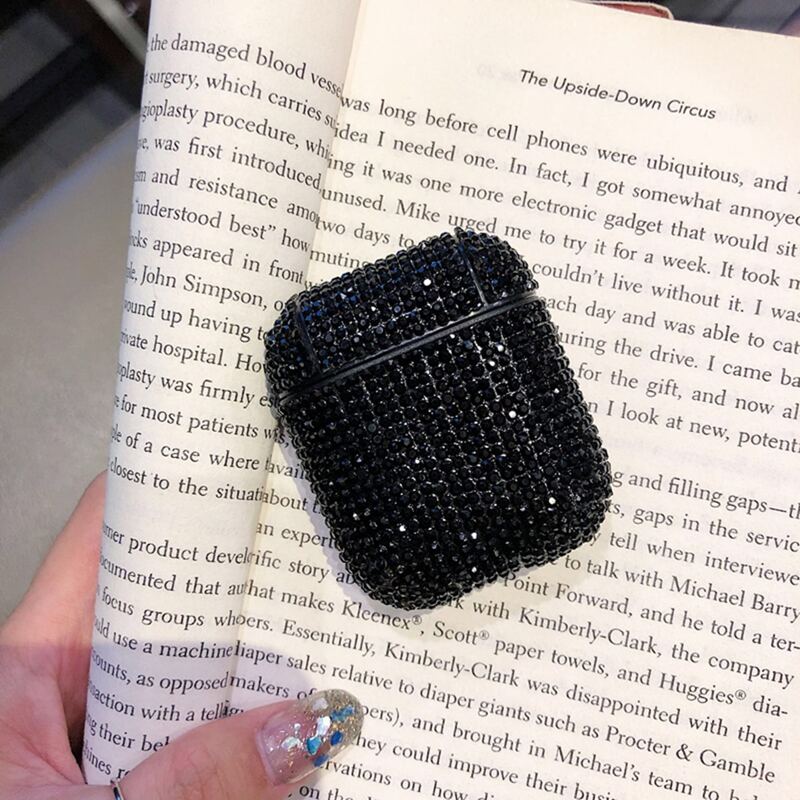 

Rhinestone Decor Airpods Case, Black
