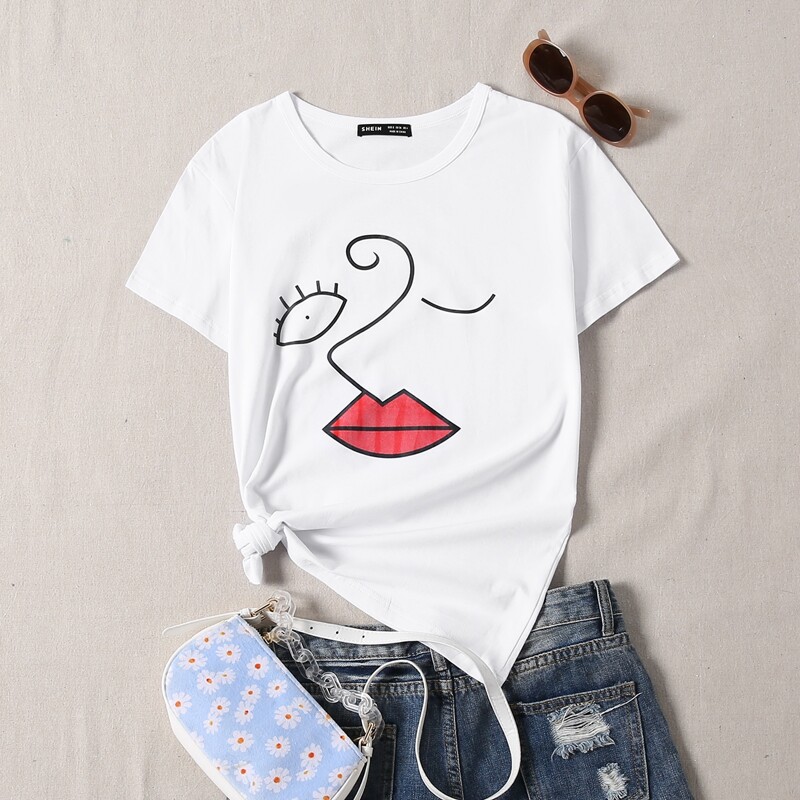 

Figure Graphic Tee, White