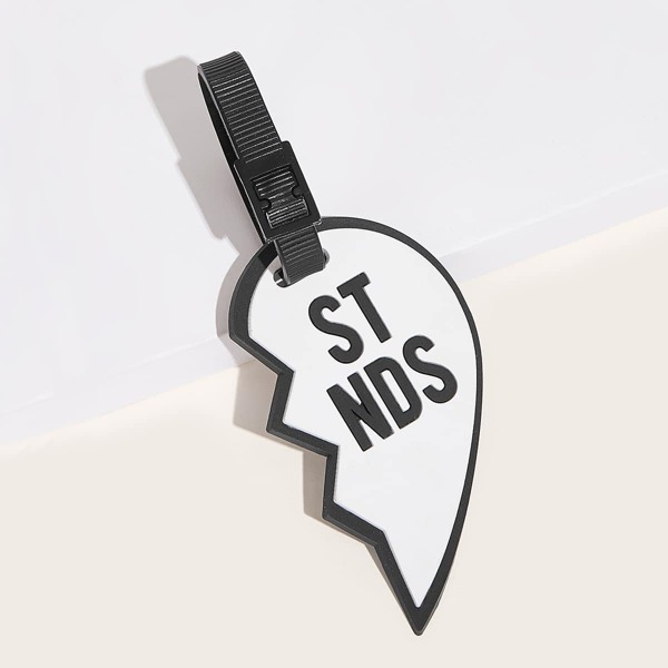 

Letter Graphic Luggage Tag, White