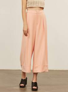 SHEIN Unity Wide Leg Cropped Pants - Coral Pink - View 6