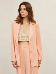 SHEIN Unity Wide Leg Cropped Pants - Coral Pink - View 7