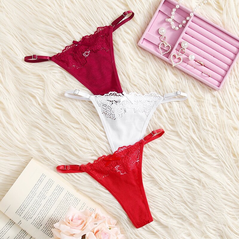

3pack Lace Thong Set, Multicolor