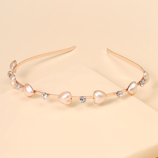 

Faux Pearl & Rhinestone Decor Hair Hoop, Gold