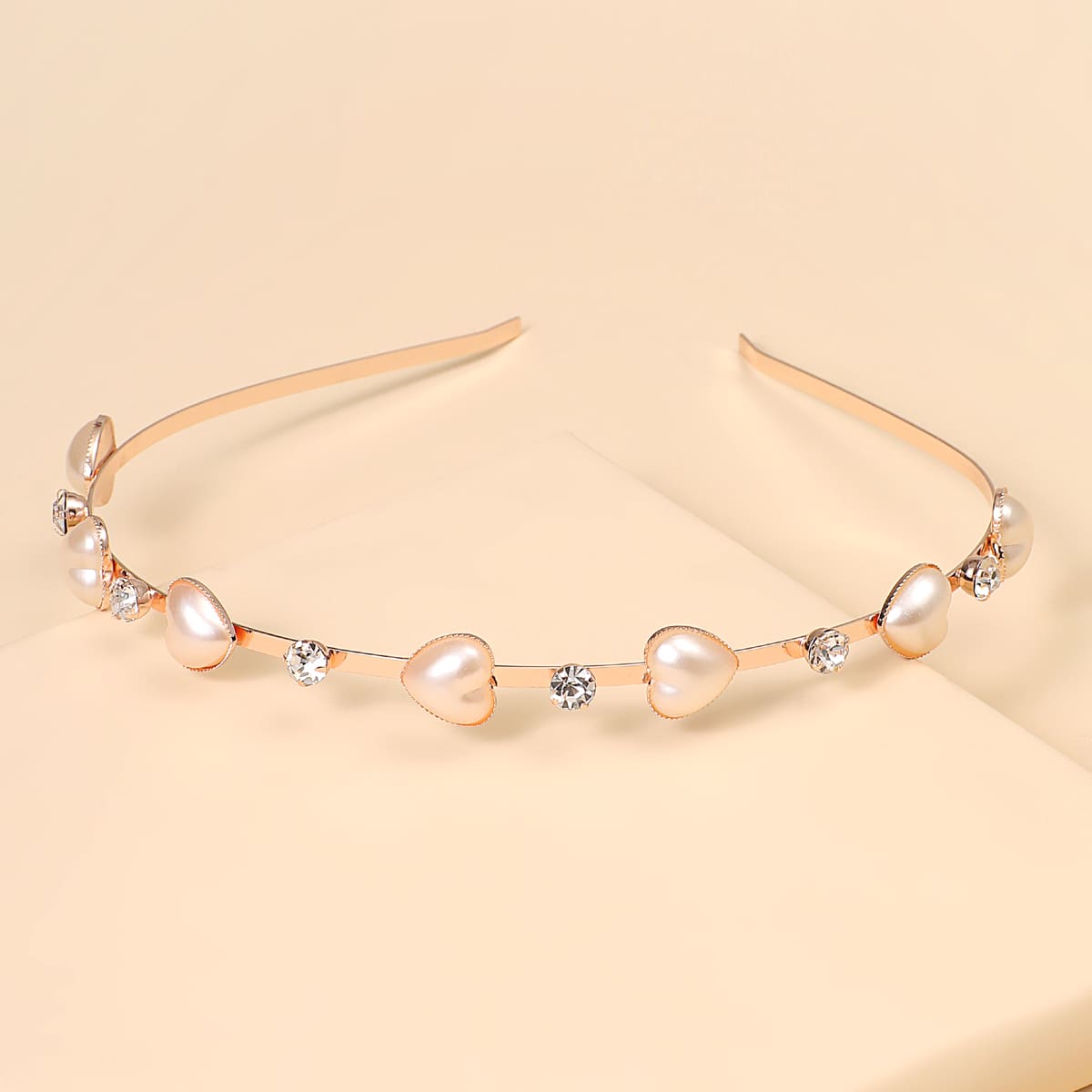 

Faux Pearl & Rhinestone Decor Hair Hoop, Gold